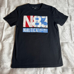 Men's Nautica Black Red N83 Sailing Short Sleeve Tee S